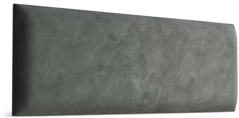 Muralo - Samt Wandkissen Stoff Polster-Paneel für Schlafzimmer Wohnzimmer Bett Wandpolster Bettkopfteil Lendekissen Modern Luxus Gepolstert Magic Velvet (Grau, 90 cm x 30 cm)