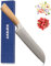 Arbaer Santoku Kochmesser 18,5 cm – Japanischer Stil – Damaststahl – Ergonomische Olivenholzgriff – in Geschenkbox