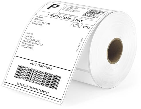 MUNBYN Lot de 380 Étiquettes d'expédition Thermiques 4XL - 10 x 15 cm, Etiquette Thermique Adresse Autocollantes Résistant aux rayures, à l'eau, à la saleté, à la poussière et à la graisse, Blanc