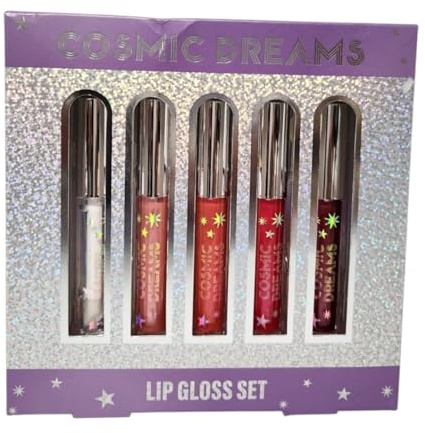 Cosmetic Beauty Set with Lip Gloss Nail Polish Eyeshadow Mascara Eyeliner Highlighter Complete Makeup Kit for Women Girls Long Lasting Shine Finish (Lip Gloss)