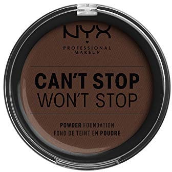 NYX Professional Makeup Can't Stop Won't Stop Full Coverage Powder Foundation, Mattes Finish, Glanzkontrolle, Langanhaltend, Vegane Formel, Farbton:Deep Espresso