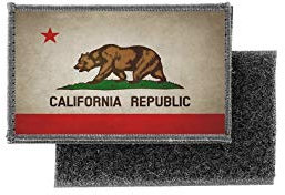Toppe Toppa Patch Bandiera stampado Vintage Applique USA Americana California