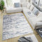 TAPISO Sky Teppich Kurzflor Modern Creme Blau Streifen Meliert Design Vintage Wohnzimmer Schlafzimmer 3D Optik ÖKOTEX 80 x 150 cm