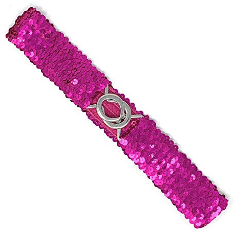 Cadoline Kleiner schmaler Paillettengürtel, violetter Gürtel, Länge/Breite: 62 x 5 cm, elastische Taille, Paillette-Stil