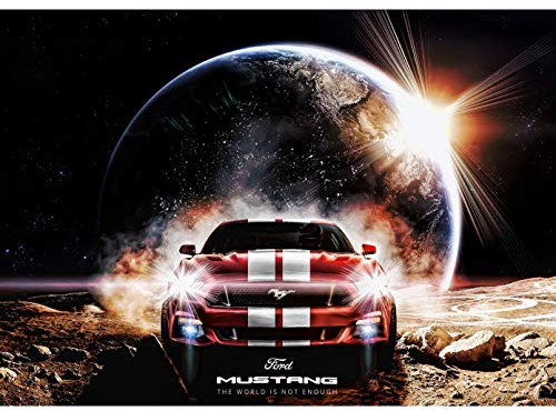GBGMN 5D DIY Stickerei Diamant Bild Ford Home Decor Malerei Full Square Drill Mustang Auto Kreuzstich Wandkunst handgemachte Geschenke-40x50cm(15.7x19.7inch)