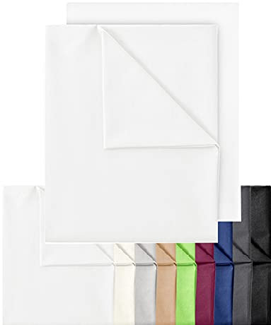 GREEN MARK Textilien 2er Pack Klassische Bettlaken Betttuch Laken Leintuch Haustuch 100% Baumwolle ohne Gummizug vielen Größen und Farben Größe: 140x200 cm, weiß