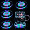 KEEDA Leuchtende Untersetzer für Gläser Getränke, Wiederaufladbare LED Beleuchtete Acryl-Untersetzer für Bar Cocktail Bier Party Hochzeit Club Dekor (Rund, 4 Stück)