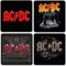 AC DC - Untersetzer Coaster 4er Set - Black Ice - Rock or Bust - Hells Bells - Logo - Bierdeckel