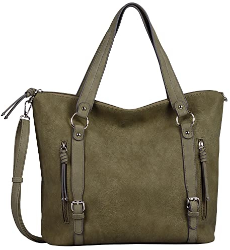 TOM TAILOR- Caia, Damen, Shopper, M, Grün, 42x15x31 cm