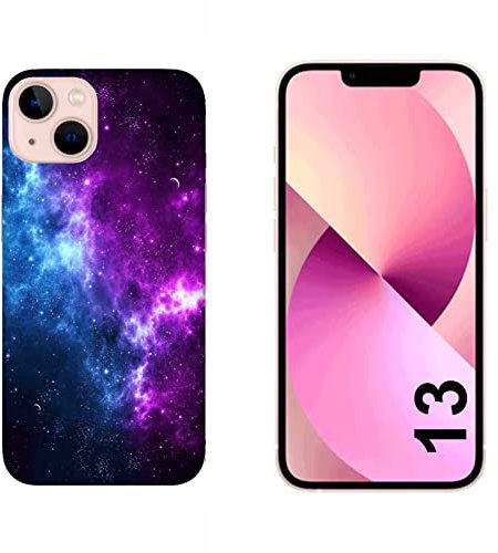 Generico Cover compatibile con Cover Apple iPhone 13 Nebulosa di Orione nello spazio Galassia blu e viola/Gel di silicone morbido TPU