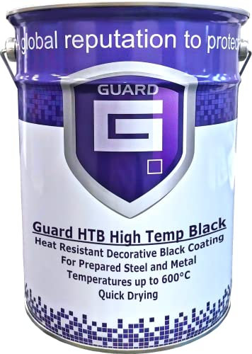 Guard Stove Log Burner Fireplace Fire Pit BBQ Paint Heat Resistant Up To 600C (Black, 1 Litre)