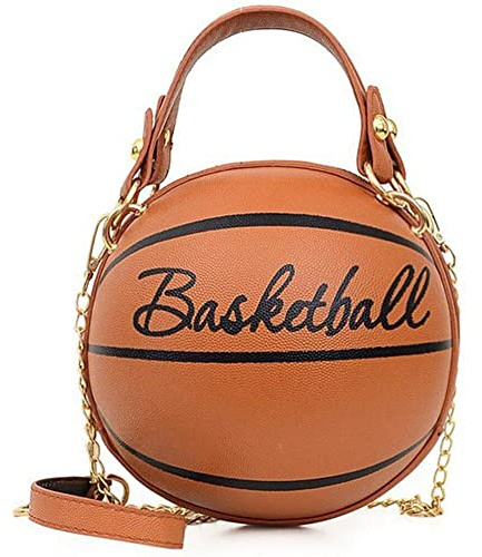 Hrippy Sac à bandoulière en Forme de Basket-Ball Sac de Messager chaîne Sac à Main nouveauté Sac à Main Rond Cercle Sac à bandoulière pour Les Femmes