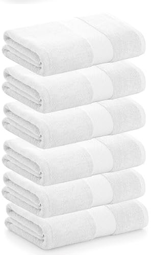 PADUANA | Pack 6 Toallas de Tocador 30x50 Blanco 100% Algodón Peinado - Secado Suave, Rápido y Máxima Absorción - Disponible en Tocador, Lavabo, Ducha y Baño