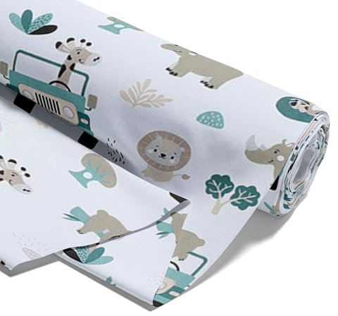 Stoff Meterware Baumwollstoff 5 M x 160 cm - Stoffe zum Nähen aus reine Baumwolle Fabric Futterstoff Dekostoff für Patchwork Canvas und Sewing Nähstoff Afrika