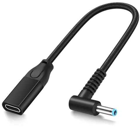 OYY Female USB C to Smart Blue Tip for HP Laptop Charger 65W 45W 90W Power Adapter for Pavilion X360 11 13 15 Zbook 14u G4 G5 X360 EliteBook 840 850 ProBook 430 450