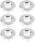 6PCS Metal Sink Overflow Caps Brass Basin Trim Rings Replacement Bath Overflow Cover Round Sink Tap Hole Cover Scratch-Resistant Drain Cover Insert for Bathroom & Kitchen Sinks, Silver (22-26mm)