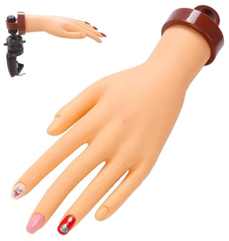 Practice Hand for Acrylic Nails, Nail Art Practice Kit Mannequin Hands for Nails Practice, Flexible Fake Hands to Practice Fake Nails, Mannequin Hand