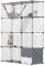 VEVOR Grande Gabbia per Gatti a 4 Livelli, 1041 x 360 x 1397 mm, Recinto per Gatti Fai da Te in Filo Metallico Staccabile, con Rampa, Scala, Piattaforma di Riposo Regolabile, Gabbia per Animali Nero