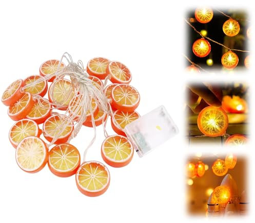 KBIBCK Lichterkette Orange, 3.2 m LED Orangenscheiben Lichterkette, Zitronen Lichterkette, Dekoratives Licht für Terrasse, Wohnzimmer, Schlafzimmer, Party, Hochzeit, Karneval, Innen und Außen