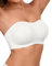 SHARICCA Reggiseno senza spalline push up senza ferretto, in silicone, senza cuciture, con tracolla rimovibile, senza spalline, bianco, M