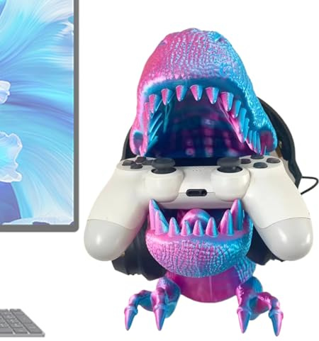 GkgWuxf Supporto per controller per videogiochi, decorazione 3D a forma di dinosauro, supporto per cuffie per controller | per la casa, la stanza, la parete, la sala da gioco, per Natale