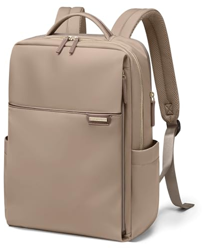 GOLF QUALITY Laptop-Rucksack für Damen, Arbeit, Business, Computer-Rucksäcke mit Laptopfach, wasserdicht, lässig, Tagesrucksack für Reisen,Braun, 14 Zoll