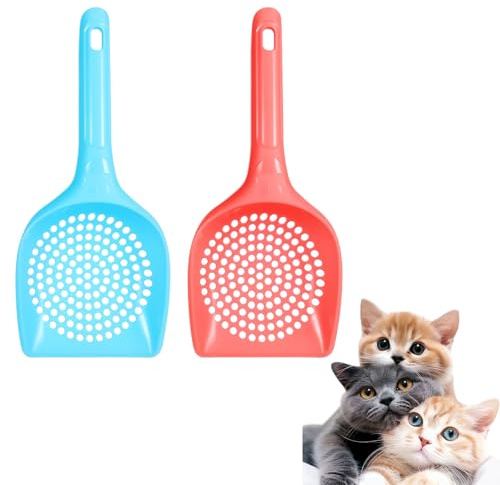 Katzenklo Schaufel Katzenstreuschaufel Katzenschaufel für Katzenklo Kunststoff Katzenstreu Schaufel Katzenkloschaufel Langer Griff Streuschaufel Katzen Schaufel Cat Litter Scoop für Katzen Hunde