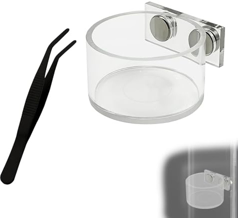 Couvercle pour mangeoire d'araignée sauteuse, Bol d'eau magnétique décoratif en Plastique et Pince à épiler, Accessoires pour Terrarium d'araignée sauteuse, Bol d'eau magnétique Facile à Installer