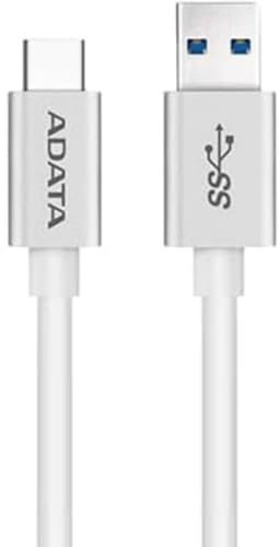 ADATA CÂBLE USB-C vers 3.2 A, 1m câble, USB 3.2 Gen 1, USB C USB A Blanc, Durable et Fortement alimentée