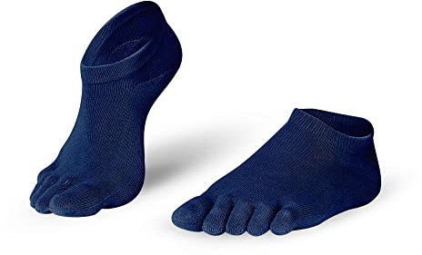 KNITIDO Everyday Essentials Sneaker | Chaussettes 5 orteils basses et unicolores en coton pour tous les jours, pointure:35-38, Coleur:Marine (806)
