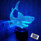FULLOSUN Shark 3D Illusion Nachtlicht Animal Touch Tisch Schreibtischlampe, mit Fernbedienung 16 Farben Optisches USB LED Nachtlicht für Kinder Urlaub Geschenk Raumdekoration…