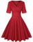 MINTLIMIT Womens 1950s Vintage Half Sleeve Plain Rockabilly Cocktail Swing Dresses(Solid Red,Size L)