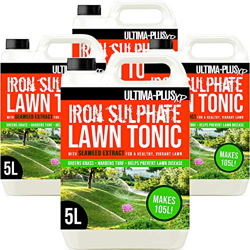 Ultima-Plus XP Iron Sulphate Lawn Tonic Liquid Fertiliser with Seaweed Extract - Provides Greener Grass and Hardens Turf (20 Litres)