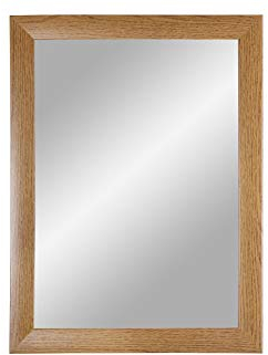 ByMoris Spiegelrahmen Eiche Rustikal 80x80 cm Wandspiegel Deko-Spiegel mit MDF-Holz Rahmen Modern Vintage alle Größen individuell Maß gefertigt 100% Made in Germany