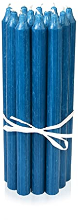 LUMELY dänische Premium Stabkerzen Blau Petrol, 12er Pack, Höhe 29cm, Ø 2,2cm, Brenndauer ca. 14 Stunden, zylindrische Leuchterkerzen, Deko Kerzen Set, Kerzen Skandinavisch