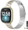Wearlizer Armband Kompatibel mit Fitbit Sense/Versa 3/Versa 4/Sense 2 Armbänder Damen, Metall Edelstahl Ultra-Thin Chic Ersatz Armbänder für Frauen, Armband für Versa 3 Smart Watch, Gold Silber