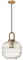 ZTTECH Suspension en verre transparent avec abat-jour en verre nervuré et finition bronze, plafonnier rétro moderne pour îlot de cuisine, table de chevet (200 mm)