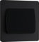 BG Interruptor eléctrico de pared simple, basculante ancho, 2 vías, placa frontal sin tornillos, bordes redondos, Evolve, negro mate, 20A, 16AX, PCDMB12WB