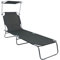 LINDER EXCLUSIV 3-Bein Liege Sonnenliege Gartenliege Campingliege Saunaliege Klappliege 4 Farben (Dunkelgrau)