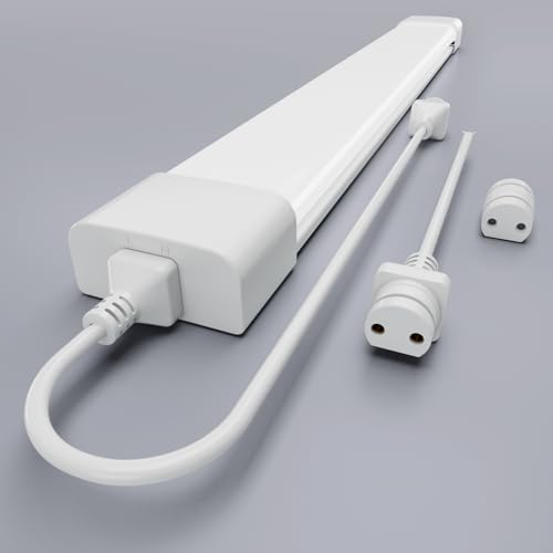 Modlicht LED Feuchtraumleuchte150cm, 45W 6000K Kalteweiß Deckenleuchte Feuchtraum Flach, 5000LM LED Feuchtraumlampe, IP65 Wasserfest Werkstattlampe, Kellerleuchte, Neonröhre für Büro Lager Garage
