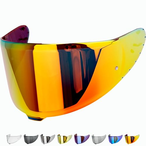Everalo Kompatibel mit Shoei Nxr 2 Visier - Z8 - X15 - xSPR Pro - Cwr f2 - Cwr f2pn - Helmvisier Pinlock Ready Anti-Kratzer und Anti-Beschlag (Rot)