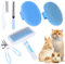 Nobleza - 6 Pièces Kit de Toilettage pour Petits Animaux, Kit de Toilettage pour Lapin avec Brosse à Raclette, Gant de Bain et de Massage, Peigne pour Hamster (Bleu)