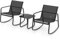 KOMFOTTEU 3 TLG. Balkonset, Bistro-Set mit 2 Schaukelstühle und Tisch, Garten Sitzgruppe aus Textilene-Stoff, Gartengarnitur Gartenmöbel Set für Terrasse Balkon, Terrassenmöbel bis 150 kg belastbar