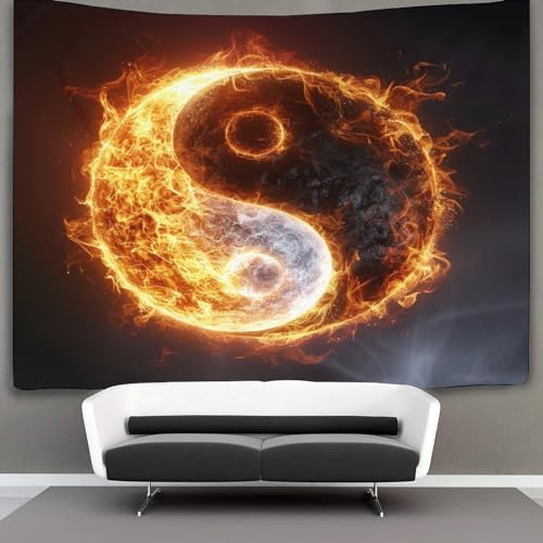 KKOLASXZE 3D Druck Yin Yang Bagua Wandteppiche Poster Ornament Wandbehang Wandteppich Wanddeko Wandbehang Für Schlafzimmer, Wohnzimmer, Wohnheim,Tapisserie 70cmx100cm