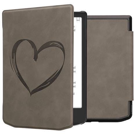 kwmobileÉtui Compatible avec Pocketbook Verse/Pro/Color/Vivlio Light/Light HD Coque - Étui à Rabat magnétique tabletteeReader Similicuir - Gris
