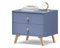 Albello Nachttisch Selly Nachttisch für das Schlafzimmer Nachttisch Moderner Nachttisch mit Schränken Nachttisch Mit 2 Schubladen 54 cm x 48 cm x 41 cm Blau Nachttisch