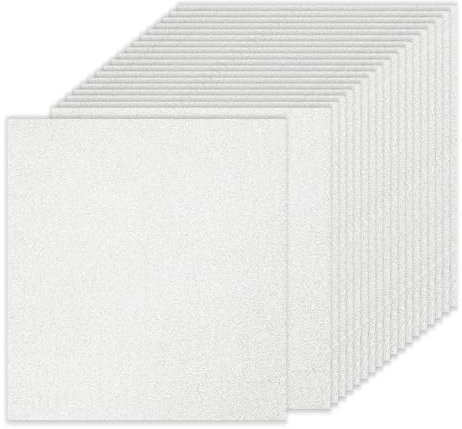 PATIKIL 40 Blatt Kartonpapier Quadratisch 250g - 30,5 x 30,5 cm - Dickes Bastelkarton zum Basteln Hochzeit Karton Glitzer Papier Stanzen DIY Deko Bastelpapier Bedruckbar, Silber