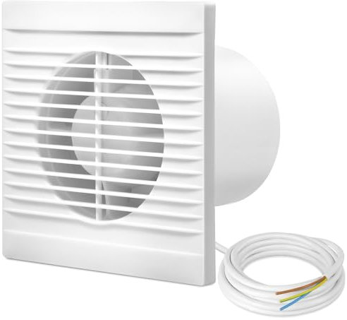 Litglobe 4 Bathroom Extractor Fan, 100mm Silent Wall Mounted Fan, 15W 120m³/h for Bathroom, Kitchen, Office