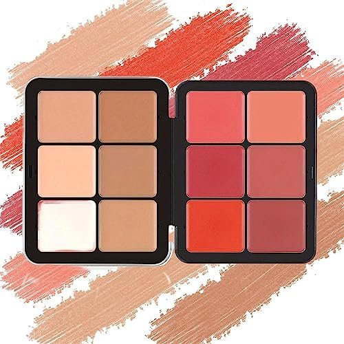 12/18 Color's Carla Secret Concealer Palette, Cream Concealer Foundation Palette, Waterproof, Long-Wearing Full Coverage for Flawless Skin, Makeup Blush for All Skin Types (D)