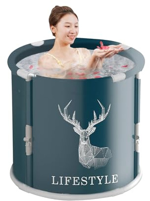 pliable pour adultes, portative, spa pliable pour la salle de bain | familiale - plongeante froide, bain plongeant sur pied portable sur pied pour la maison, bain